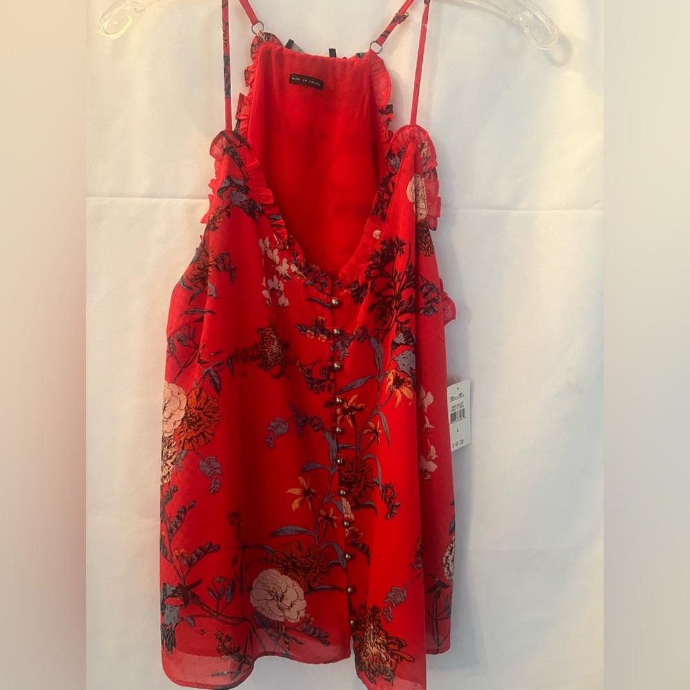 Floral Red Women's Top